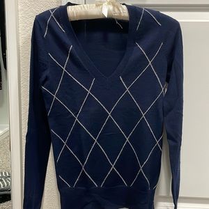 Club Monaco Navy Sweater 100% Laine Merino